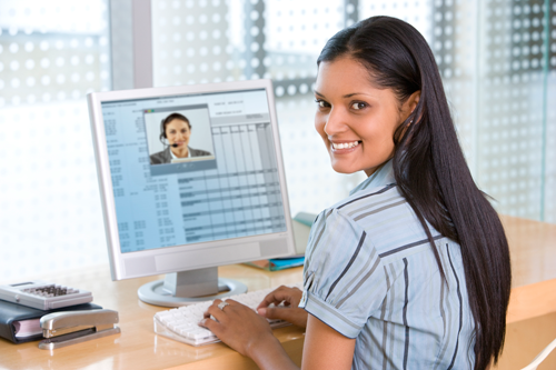 Woman doing business over the Internet
